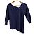 Autre Marque Asymmetrischer Rippstrickpullover RUMCHE Blau Marineblau