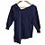 Autre Marque Asymmetrischer Rippstrickpullover RUMCHE Blau Marineblau - Ansicht 4