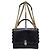 FENDI Vitello Liberty Scalloped Studded Kan I Shoulder Bag Black Nero