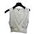 Top corto de mezcla de algodón acanalado blanco Alaïa