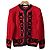Christian Dior Wollstrickjacke mit farbigem Paspel Rot