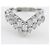 Autre Marque V-Form Pt900 Platin Diamantring Silber - Ansicht 7