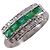 Autre Marque Pt900 Platinring mit Smaragd und Diamant Silber