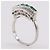 Autre Marque Pt900 Platinring mit Smaragd und Diamant Silber - Ansicht 3