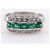 Autre Marque Pt900 Platinring mit Smaragd und Diamant Silber - Ansicht 4