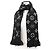Sciarpa Logomania Monogram in lana e seta metallizzata Louis Vuitton Nero Argento - vista 4
