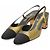 Décolleté slingback Chanel G31318 in pelle Nero D'oro