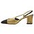 Décolleté slingback Chanel G31318 in pelle Nero D'oro - vista 2