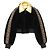 Fendi FF Logo ROMA Bestickte Lammlederjacke Schwarz Golden - Ansicht 13