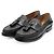 Mocassini in pelle Gucci GG Supreme monogrammati Nero Grigio antracite