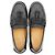 Mocassini in pelle Gucci GG Supreme monogrammati Nero Grigio antracite - vista 8