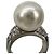 Autre Marque Weißer Südseeperlen-Ring aus Pt950 Platin und Diamanten Silber - Ansicht 4
