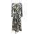 LEONARD FASHION Kleid Beige Grün Khaki