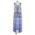 Vestido de seda Chanel LOOK41 Blanco Azul