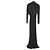 Autre Marque Vestido largo drapeado de manga larga Elie Saab Negro