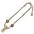 Collana Chanel Motivo Floreale con Perle e Strass D'oro - vista 4