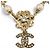 Collana Chanel Motivo Floreale con Perle e Strass D'oro - vista 7