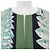 Top de seda Hermès LE JARDIN MAHARANI Negro Blanco Verde - vista 5