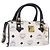 Borsa Mini Boston Vicetos MCM in PVC e pelle White Gold Auth 191656A Bianco D'oro