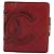 CHANEL Matelassé Long Wallet Lammfell Rot Silber CC Auth bs36032 - Ansicht 13