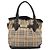 Borsa Tote BURBERRY Nova Check PVC 2way Beige Oro Auth 190614 D'oro - vista 13