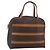 Céline Borsa CELINE Macadam Canvas PVC Pelle Marrone Oro Auth mr2662 D'oro