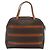 Céline Borsa CELINE Macadam Canvas PVC Pelle Marrone Oro Auth mr2662 D'oro - vista 2