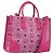 Borsa a Mano MCM Vicetos Logogramma PVC Pelle 2way Oro Rosa Auth mr2718A D'oro