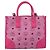 Borsa a Mano MCM Vicetos Logogramma PVC Pelle 2way Oro Rosa Auth mr2718A D'oro - vista 13
