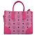 Borsa a Mano MCM Vicetos Logogramma PVC Pelle 2way Oro Rosa Auth mr2718A D'oro - vista 2