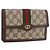 Pochette GUCCI GG Supreme Web Sherry Line PVC Beige Oro Auth BA13871 D'oro