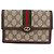 Pochette GUCCI GG Supreme Web Sherry Line PVC Beige Oro Auth BA13871 D'oro - vista 13