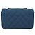 CHANEL Matelasse Chain Shoulder Bag Canvas Blue Gold CC Auth 191469SM D'oro - vista 2