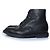 Thom Browne, botas wingtip en piel granulada negra Negro - vista 2