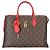 Louis Vuitton Tote aus rotem Monogram Canvas mit Blumenmuster Braun