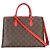 Louis Vuitton Tote aus rotem Monogram Canvas mit Blumenmuster Braun - Ansicht 2