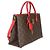 Louis Vuitton Tote aus rotem Monogram Canvas mit Blumenmuster Braun - Ansicht 4