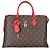 Louis Vuitton Tote aus rotem Monogram Canvas mit Blumenmuster Braun - Ansicht 7