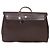 Hermès Chocolat Toile Officier Vache Hunter Herbag Zip Cabine Bag PHW Marrone - vista 7