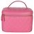 Vanity Chanel Beauty Case Large in Caviar Trapuntato Rosa con Manico Superiore