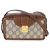 Borsa Mini con Chiusura Gucci Beige Brown GG Supreme Monogram Marrone