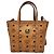 MCM Visetos Mini Toni Shopper Tote Cognac Marrone
