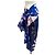 Sciarpa Chanel G19 in misto cotone e seta con motivo floreale blu - vista 4