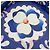 Sciarpa Chanel G19 in misto cotone e seta con motivo floreale blu - vista 7