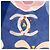 Sciarpa Chanel G19 in misto cotone e seta con motivo floreale blu - vista 8