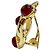 Orecchini CHANEL Vintage Gripoix Coco Mark Rosso D'oro - vista 4