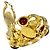 Orecchini CHANEL Vintage Gripoix Coco Mark Rosso D'oro - vista 5