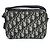 Borsa a tracolla in jacquard Oblique Christian Dior Beige Blu navy