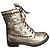 Ash Stivaletti in pelle metallizzata dorata con borchie Marrone D'oro