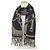 Hermès Hermes Clic Clac Cashmere Fransenstola Braun Schwarz - Ansicht 2